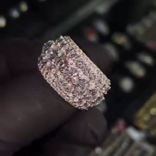 5ct round-cut zircon sterling silver handmade ring