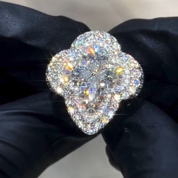 7ct pear-shaped cross sterling silver handmade ring